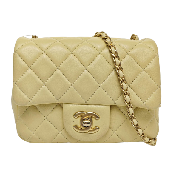 CLASSIC FLAP Mini Quilted Lambskin Yellow