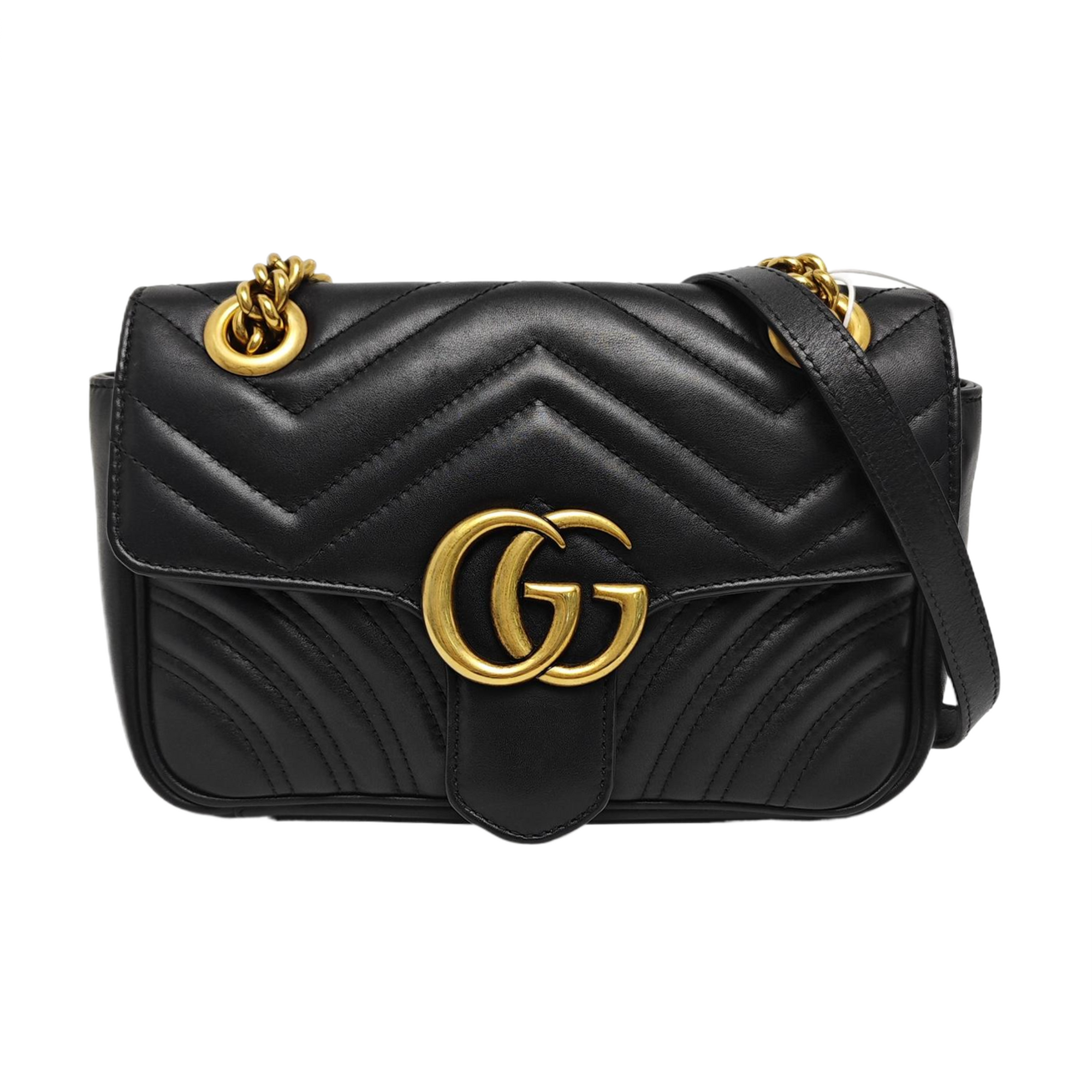 GG Marmont Small Quilted Calfskin Black