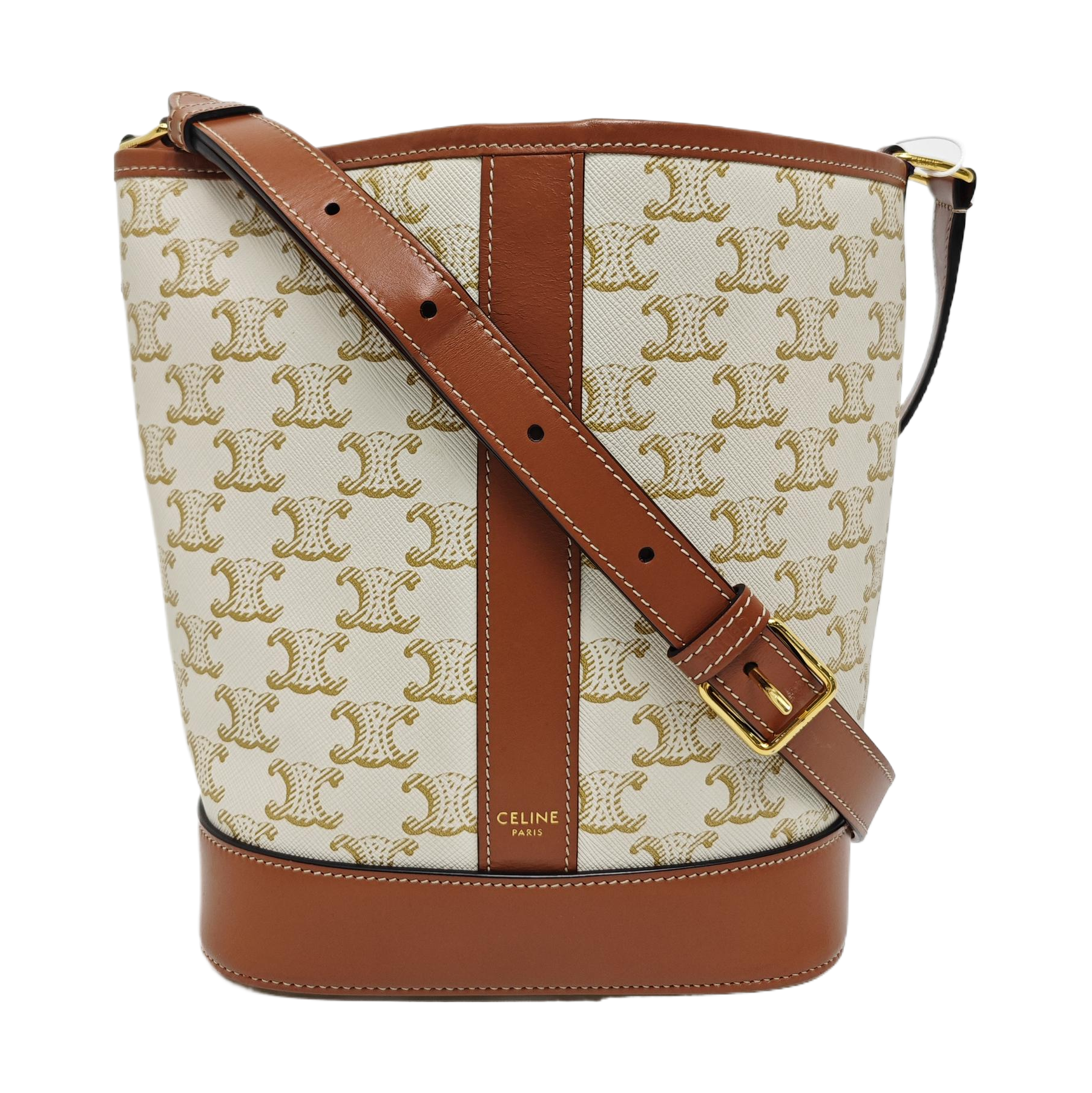 Authenticated pre-owned  TRIOMPHE CANVAS Small Coated Canvas Beige - Bucket Bag at Looply