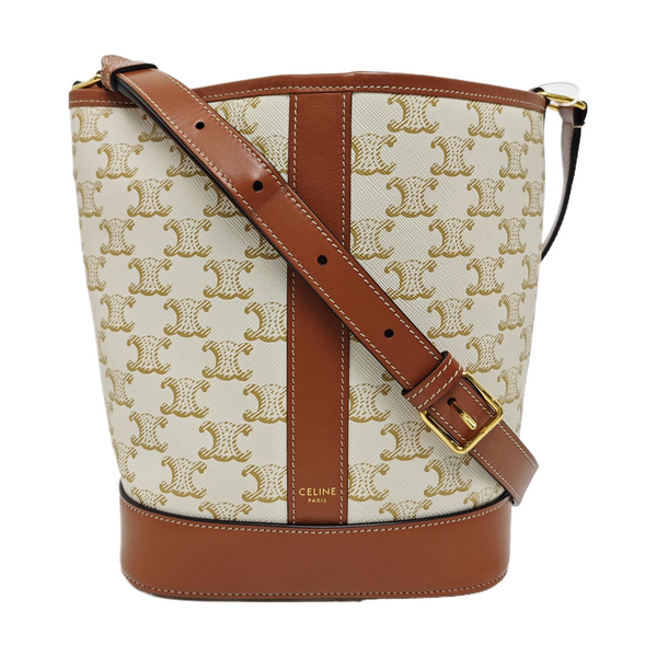 Authenticated pre-owned  TRIOMPHE CANVAS Small Coated Canvas Beige - Bucket Bag at Looply