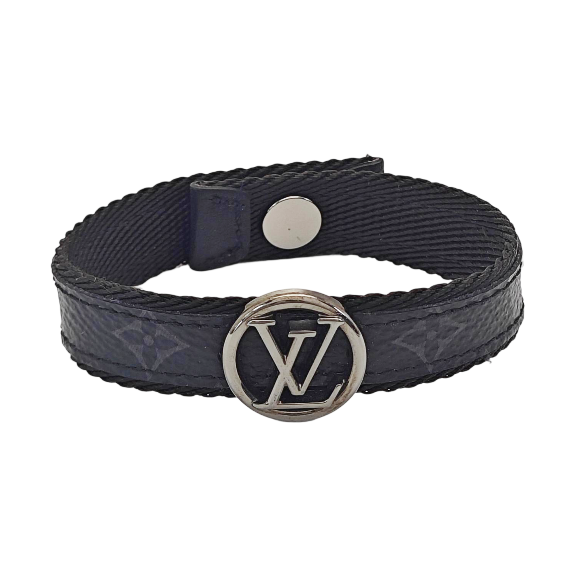 LV CIRCLE Fabric Black Bangle