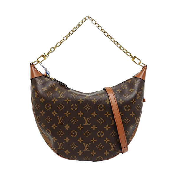 LOOP HOBO Monogram Coated Canvas Brown
