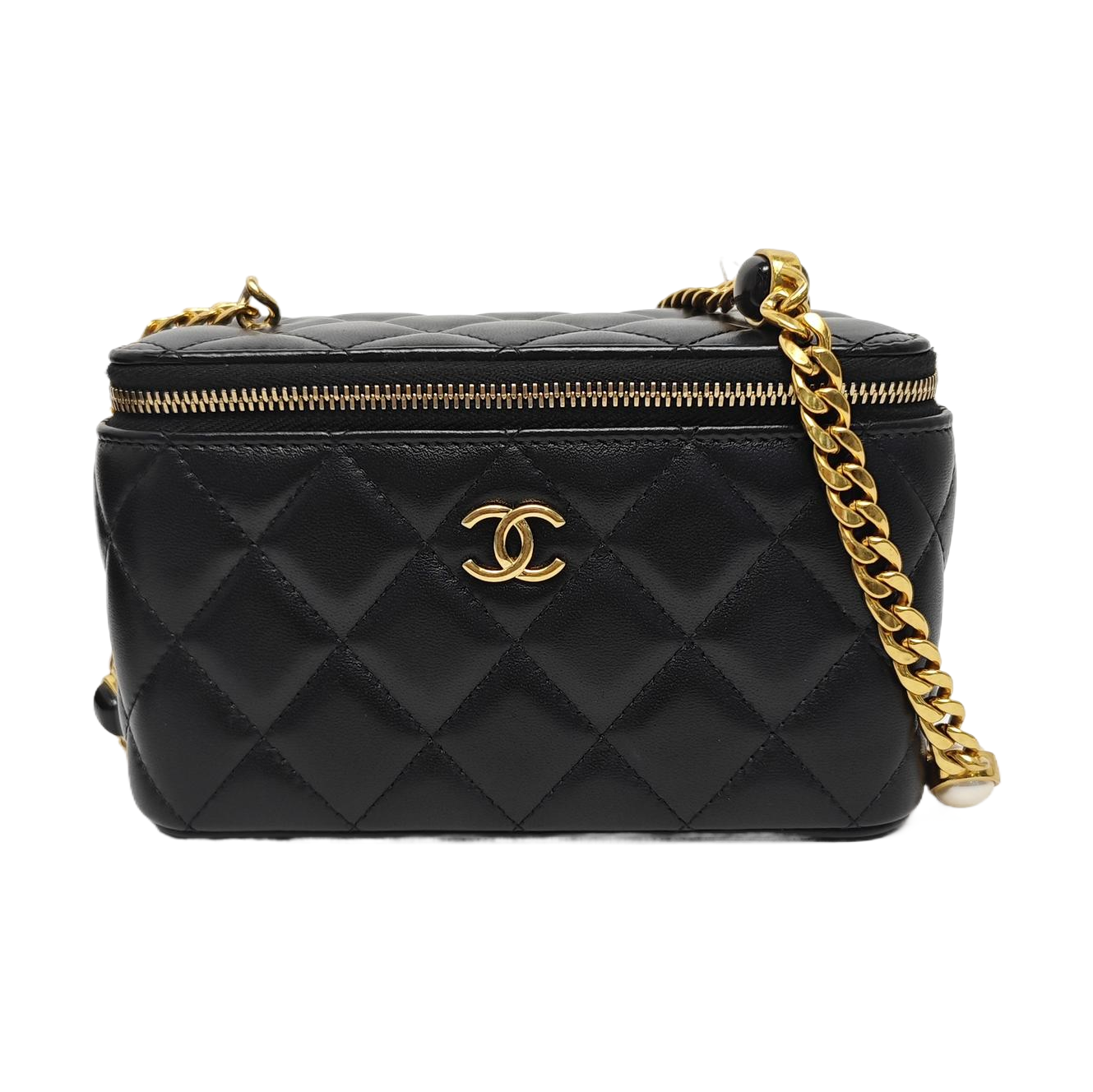 VANITY CASE Small Quilted Lambskin Black
