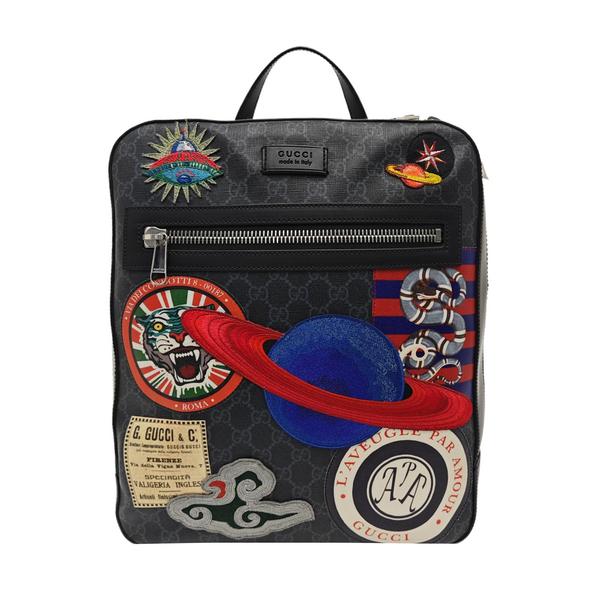 Monogram Coated Canvas Backpack Black