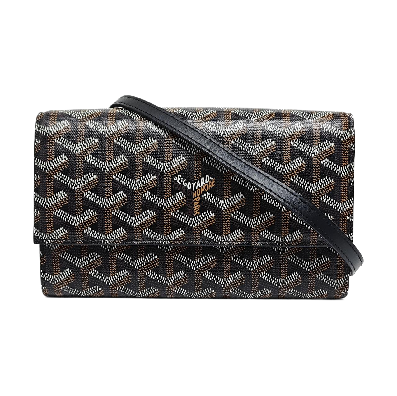 Coated Canvas Crossbody Bag Black