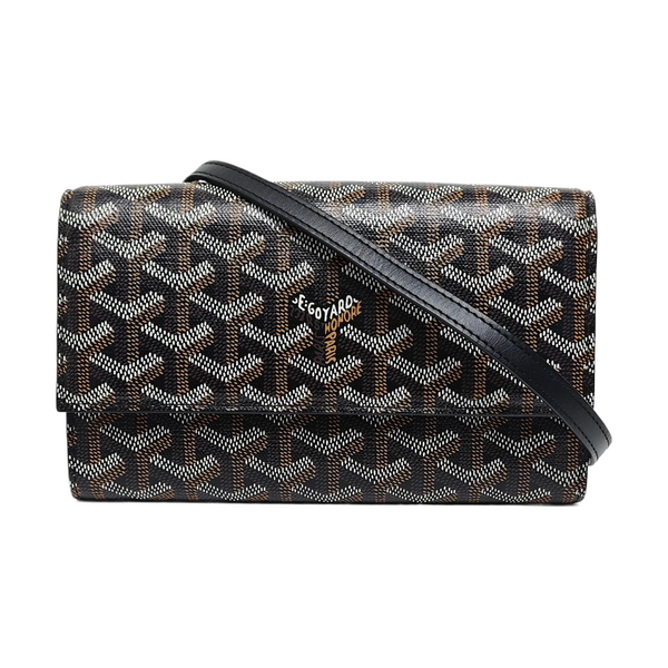 Coated Canvas Crossbody Bag Black
