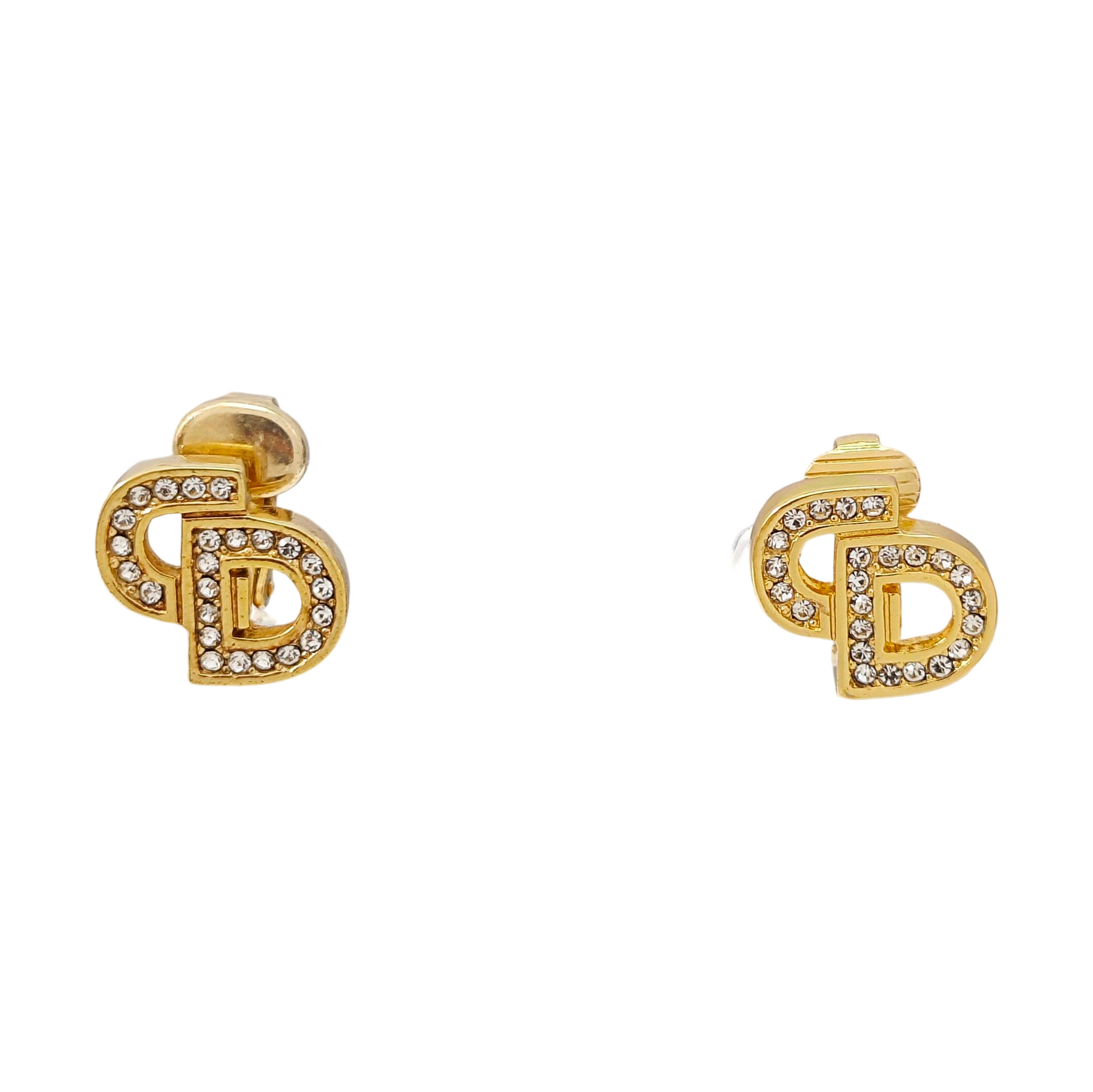 Petit CD Metal Gold Clip On Earrings