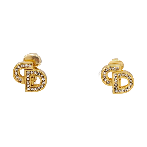Petit CD Metal Gold Clip On Earrings
