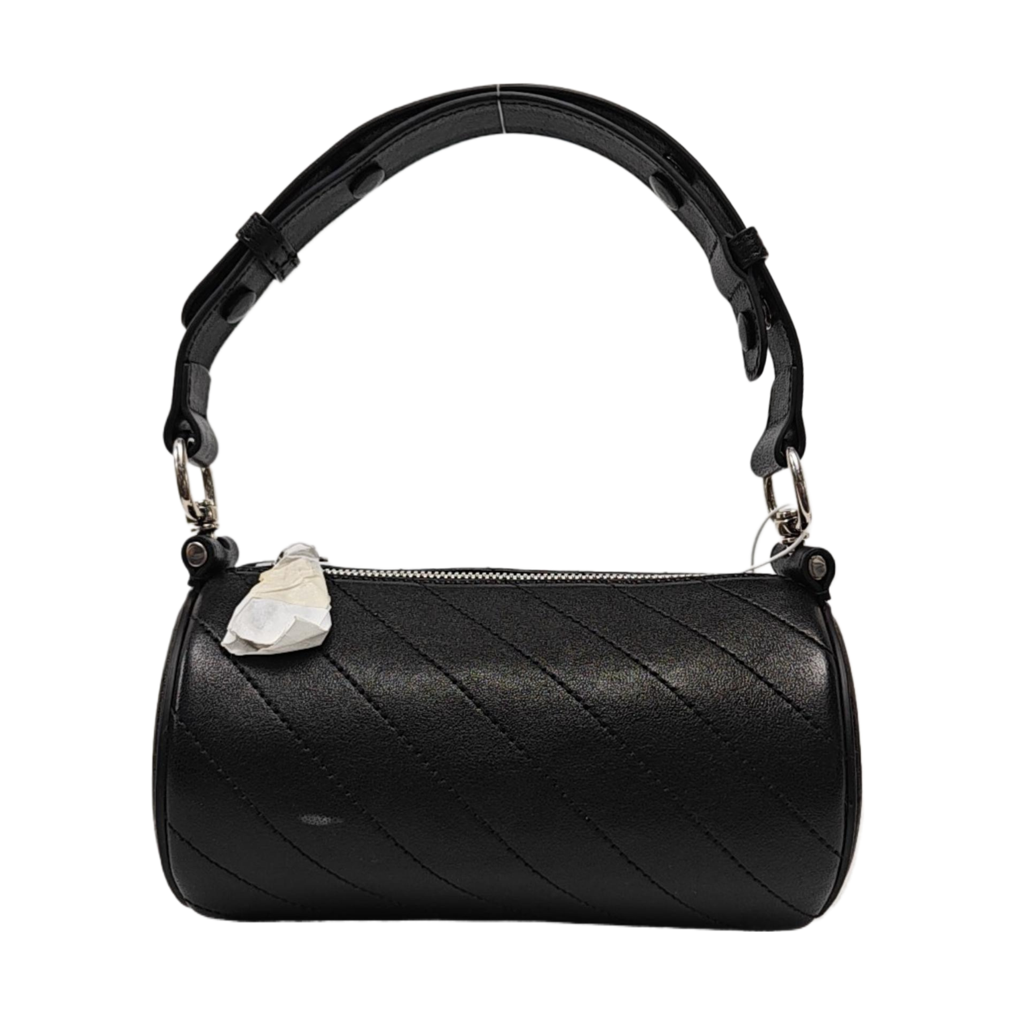 Quilted Calfskin Top Handle Bag Mini Black