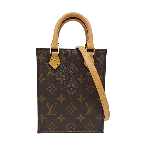 SAC PLAT Mini Monogram Coated Canvas Brown