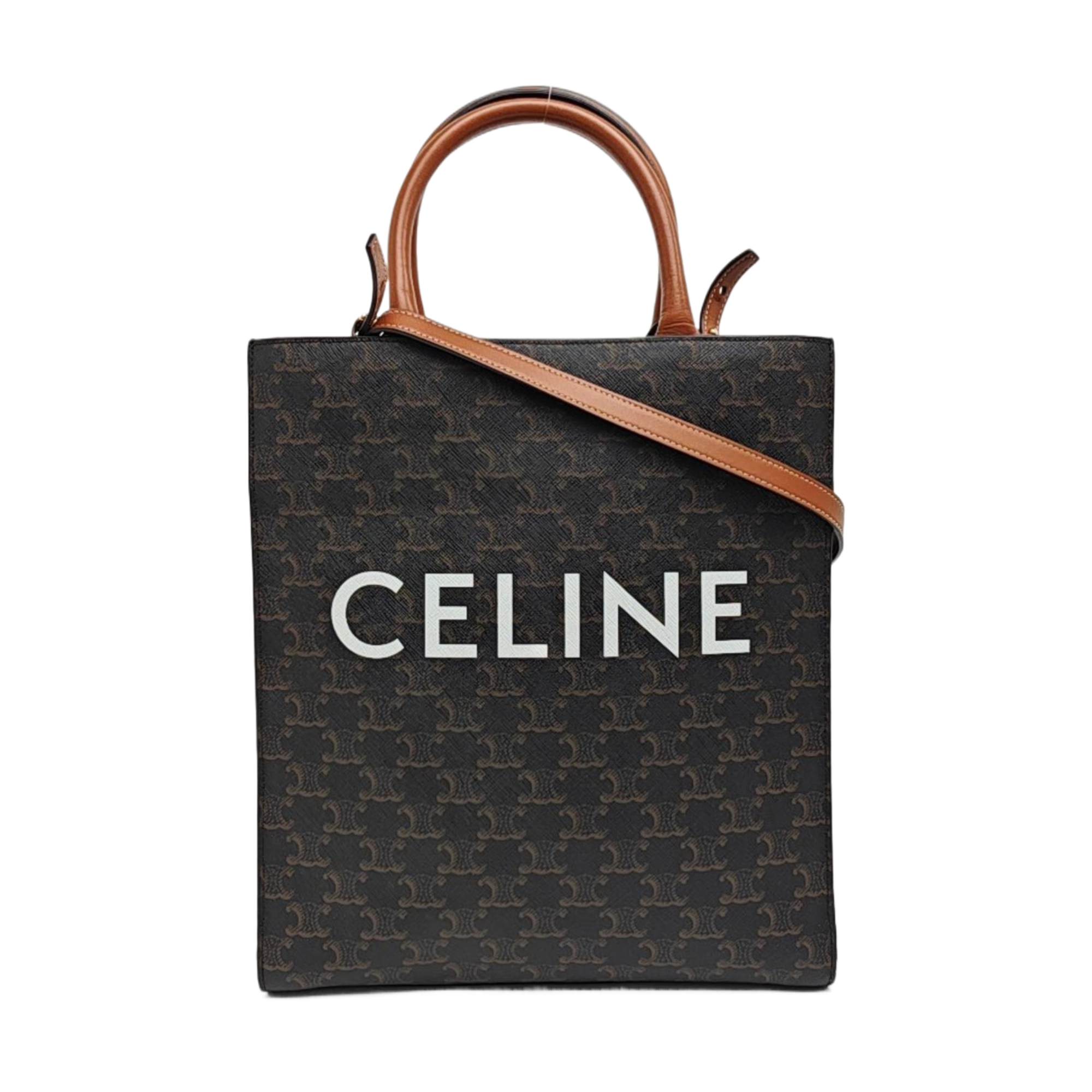 CABAS CELINE Small Coated Canvas Brown