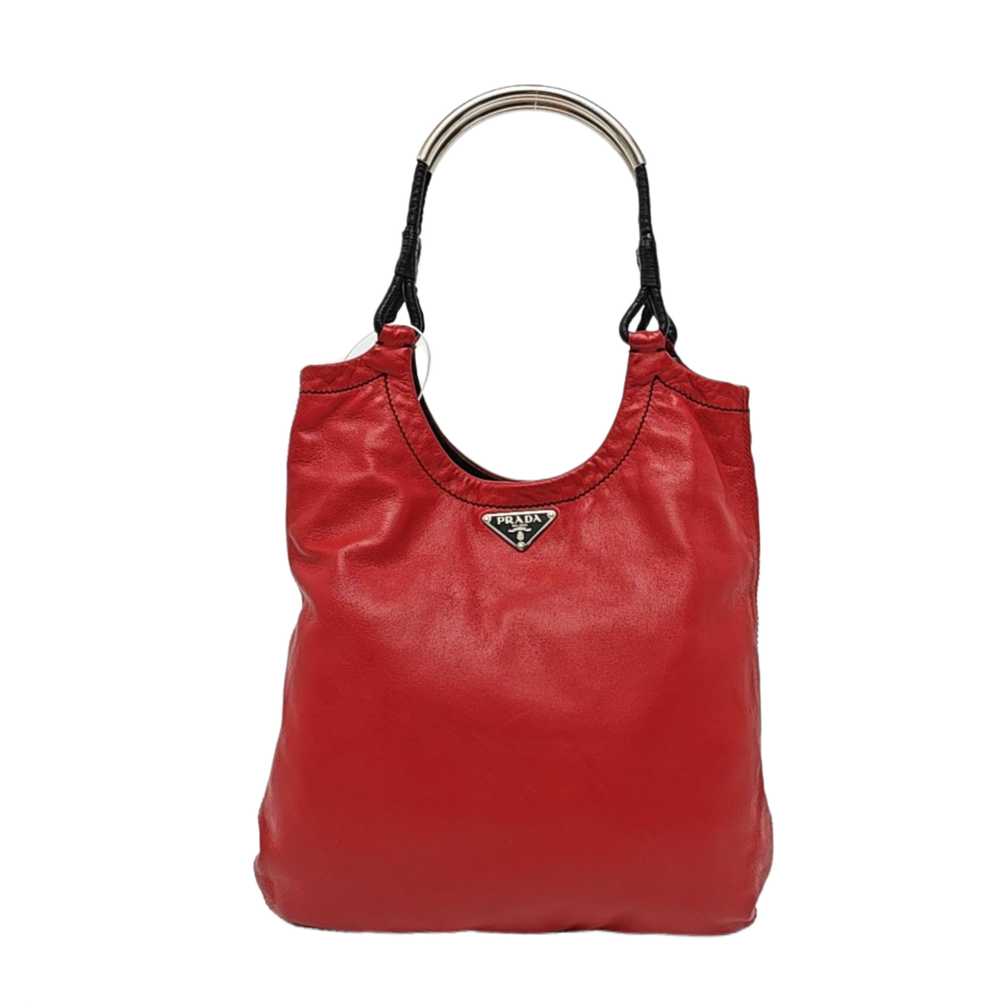 Lambskin Top Handle Bag Red