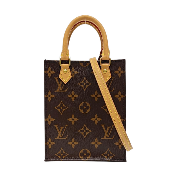 SAC PLAT Mini Monogram Coated Canvas Brown