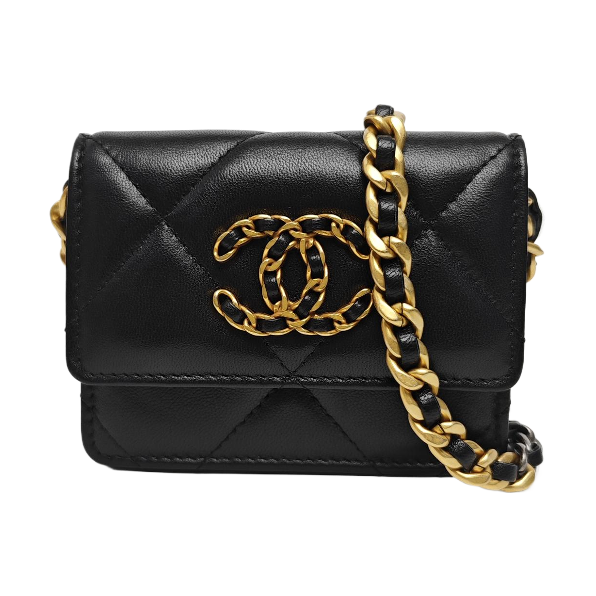 CHANEL 19 Small Quilted Lambskin Black