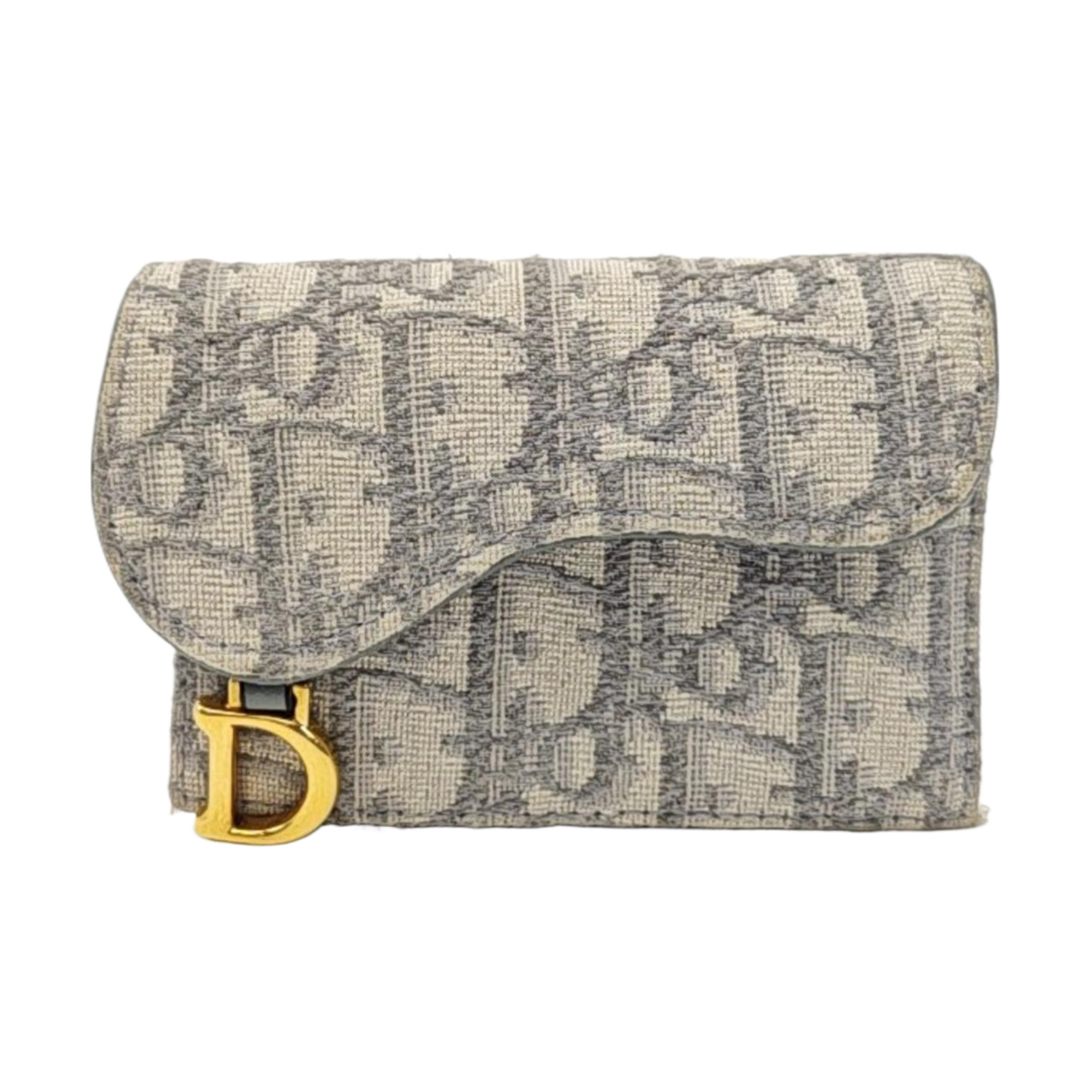 Saddle Mini Oblique Canvas Gray Wallet