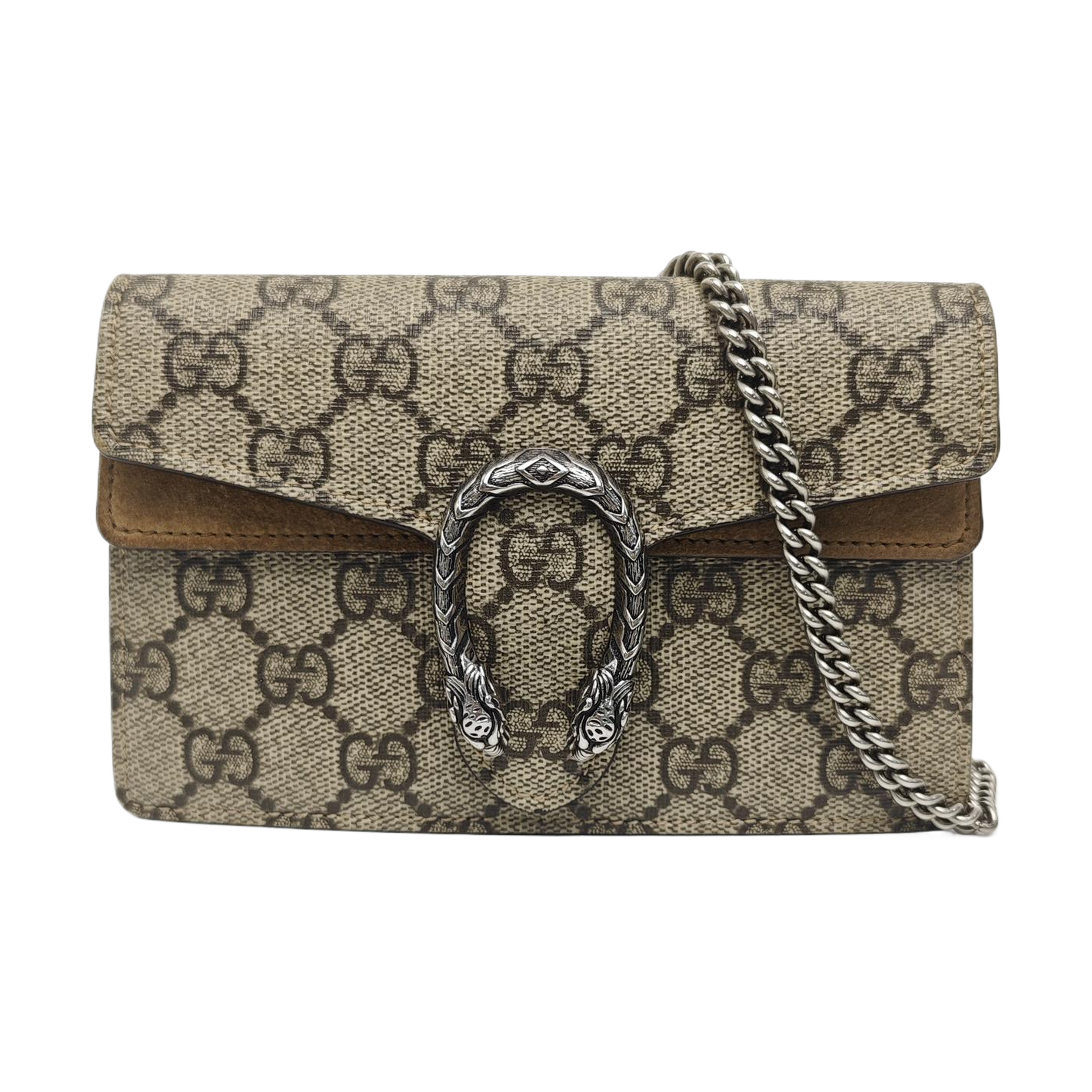 Dionysus Super Mini Monogram Coated Canvas Beige