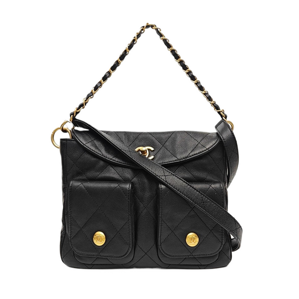 Suppletwins Quilted Grained Calfskin Black