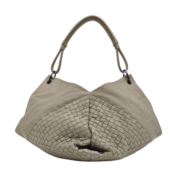 Lambskin Top Handle Bag Gray