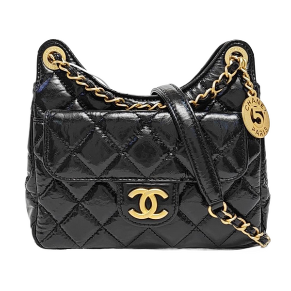 23C HOBO Small Quilted Calfskin Black