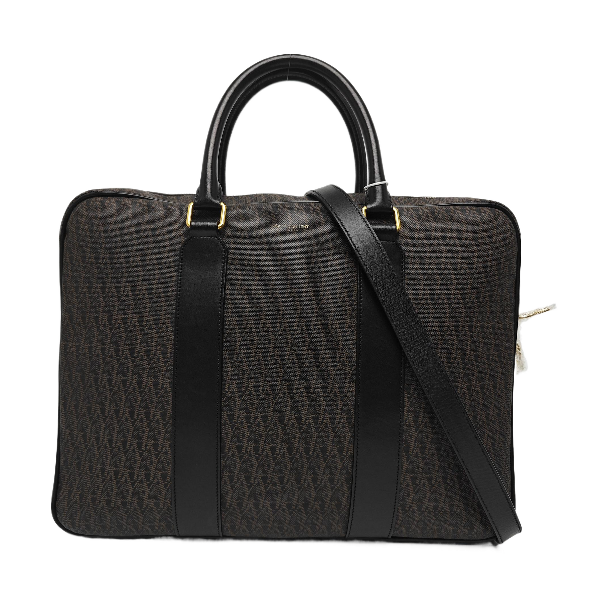 Coated Canvas Shoulder Bag Black