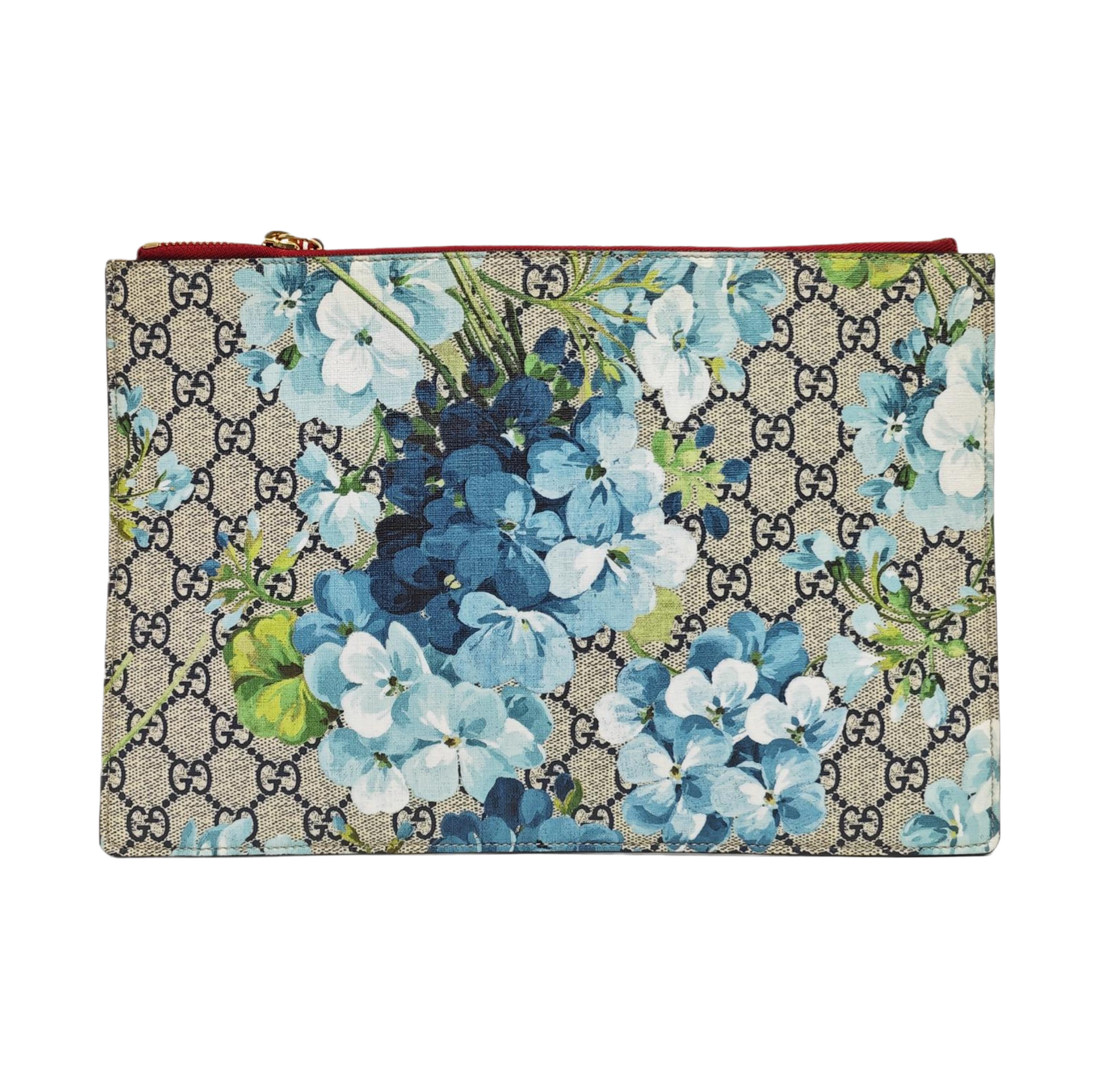 Monogram Coated Canvas Clutch Blue
