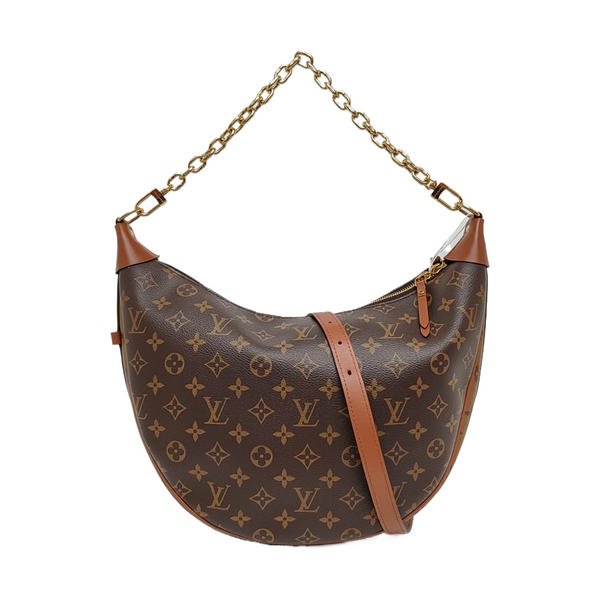 LOOP HOBO Monogram Coated Canvas Brown