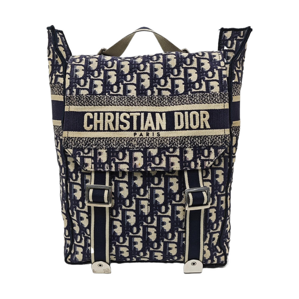 Oblique Canvas Backpack Blue
