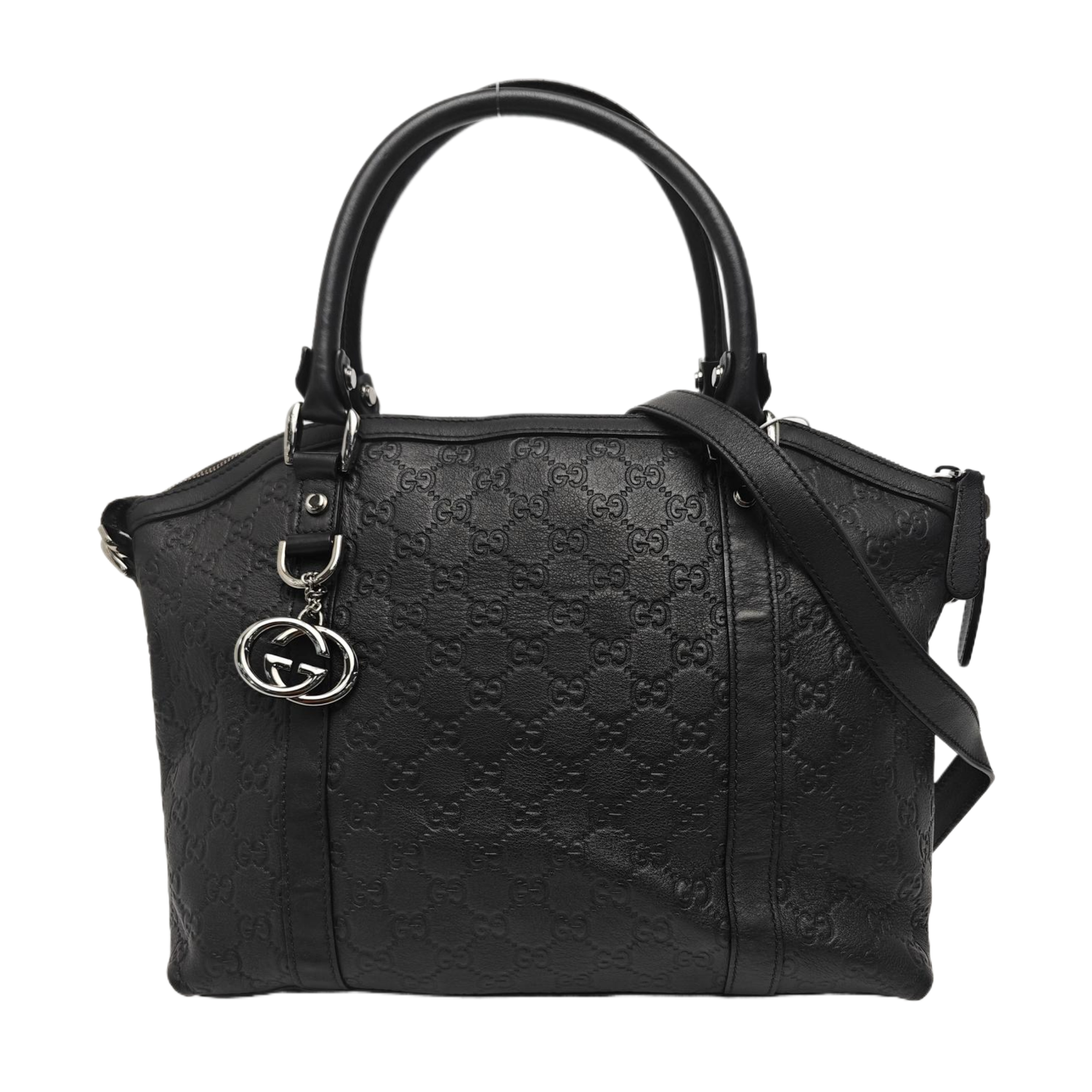Monogram Calfskin Tote Bag Black