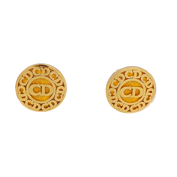 Petit CD Metal Gold Clip On Earrings