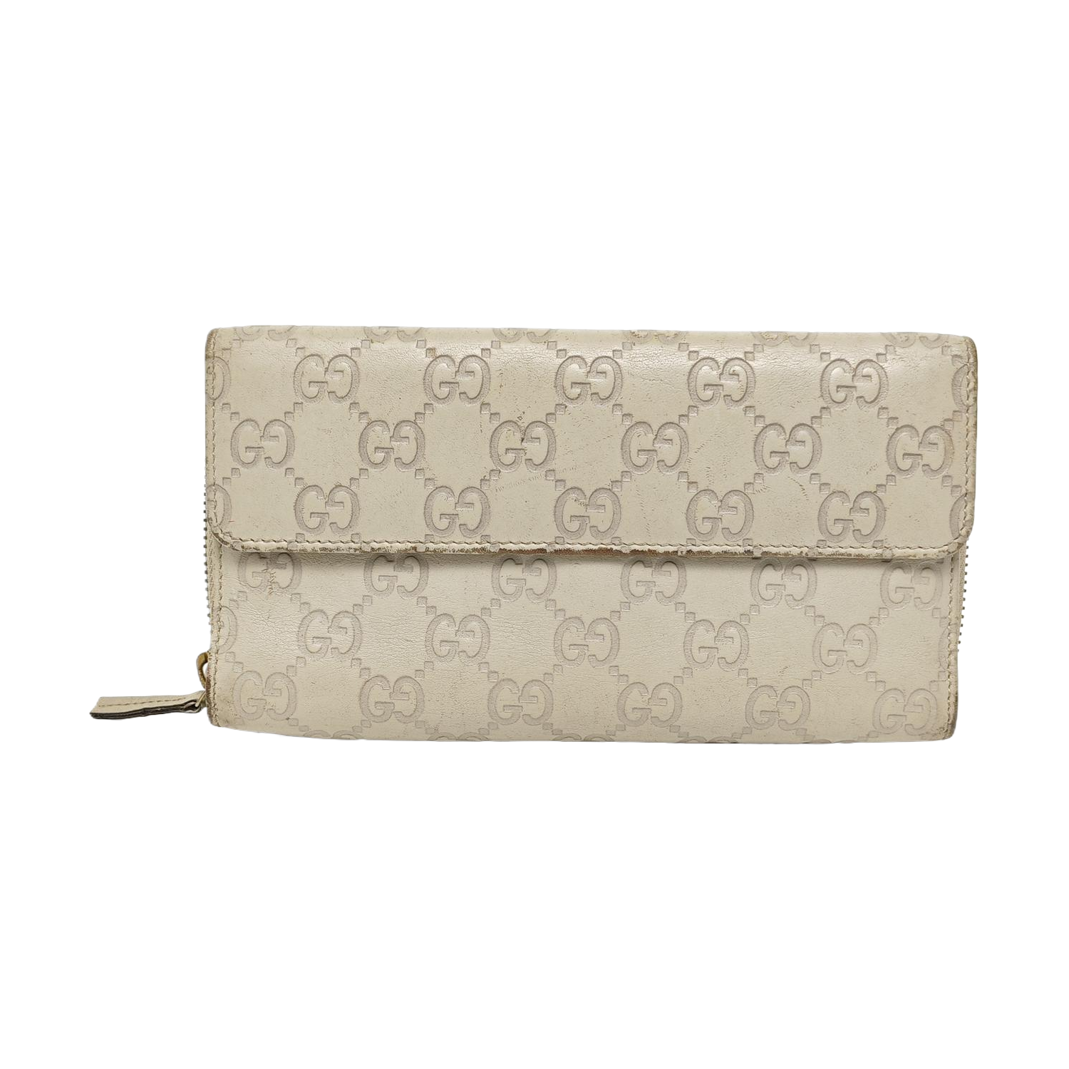 Monogram Leather Wallet Beige