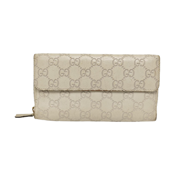 Monogram Leather Wallet Beige