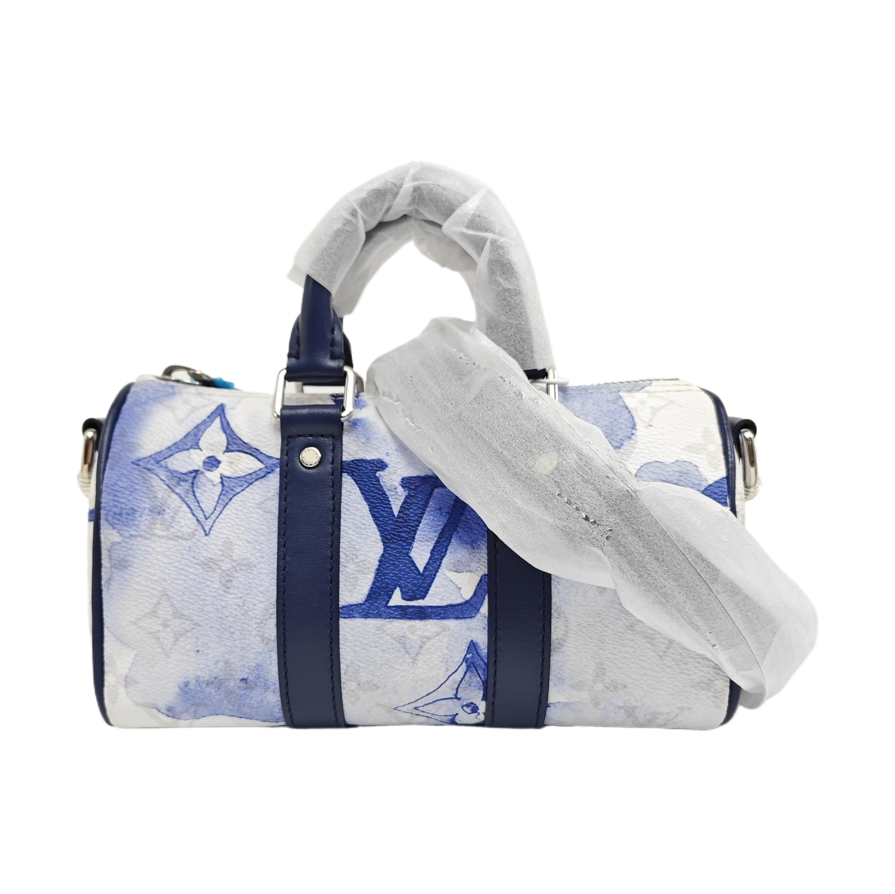 KEEPALL Nano Monogram Coated Canvas Blue