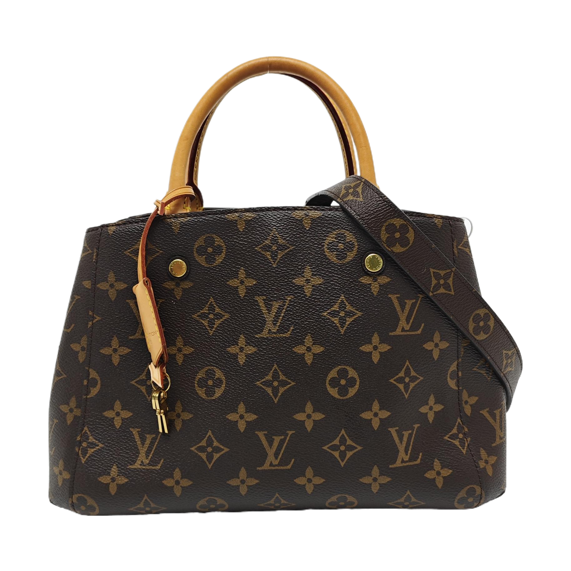 MONTAIGNE BB Monogram Coated Canvas Brown