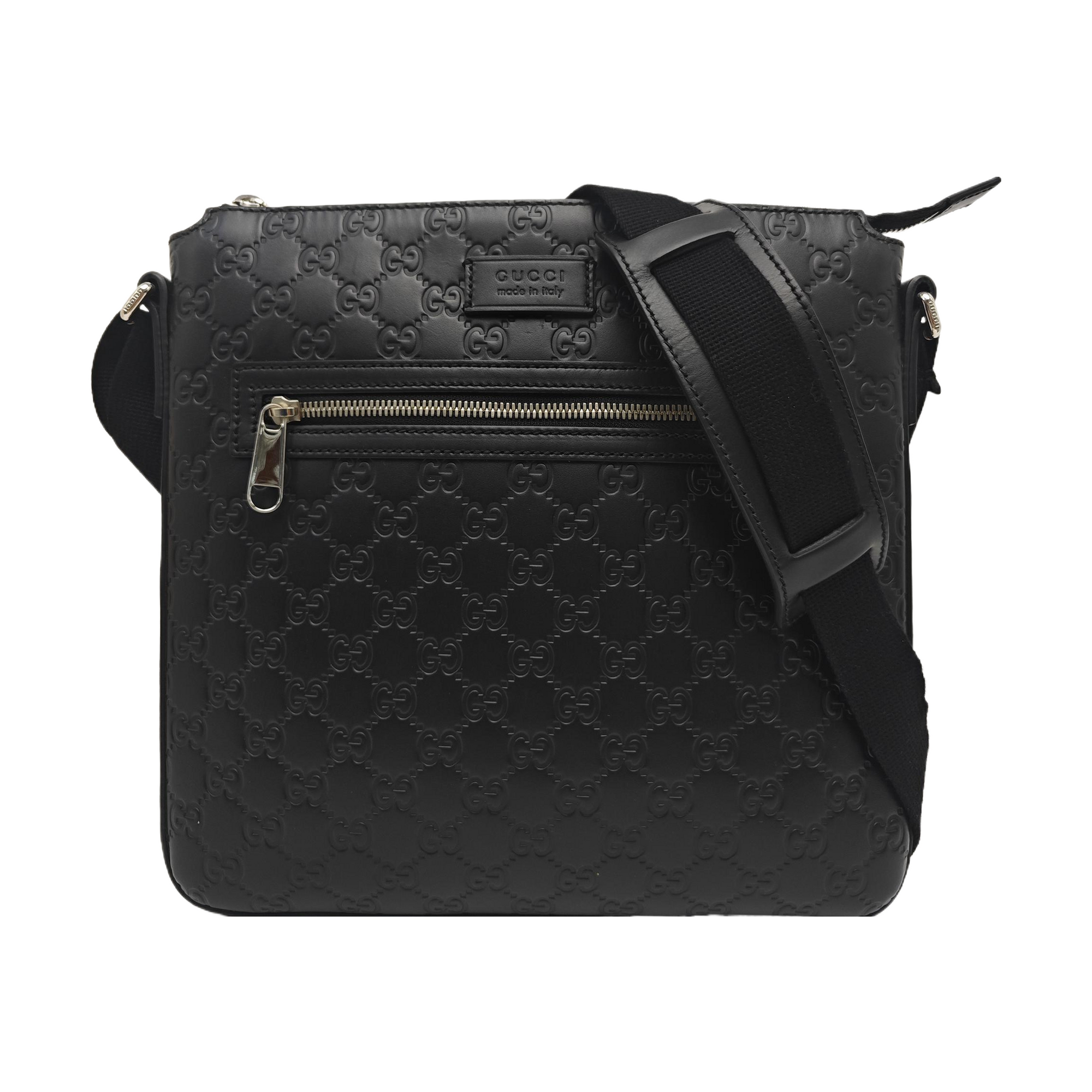 Signature Medium Monogram Calfskin Black