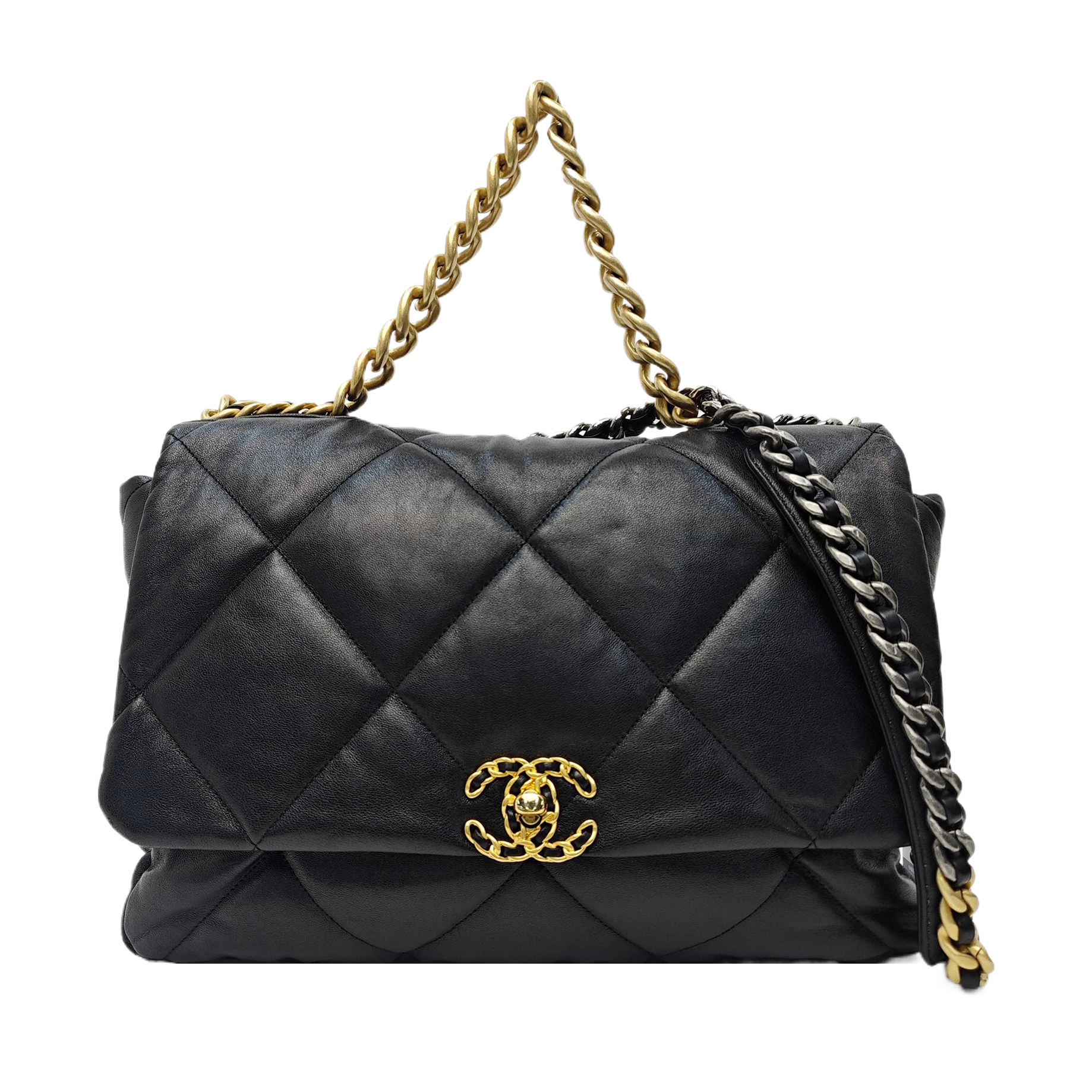 CHANEL 19 Maxi Quilted Lambskin Black