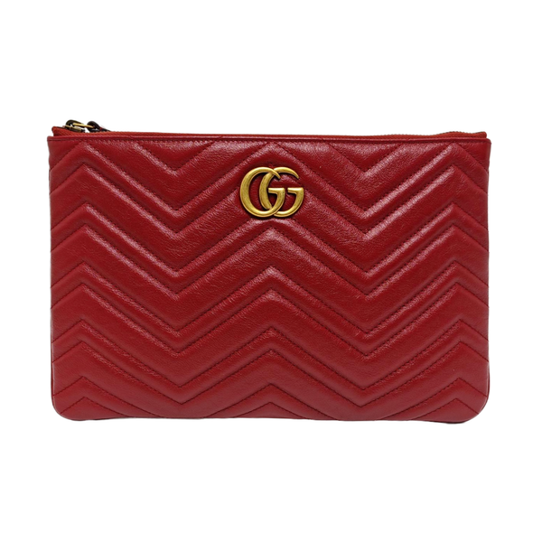 Quilted Calfskin Clutch Red