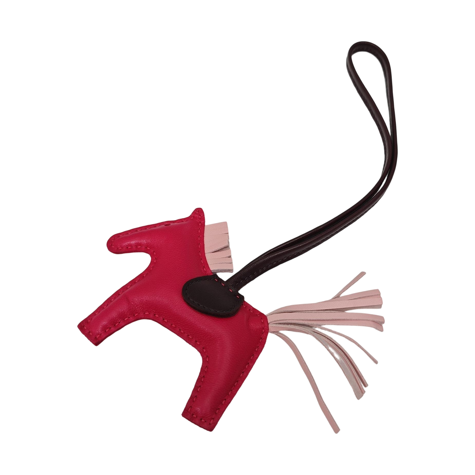 Leather Bag Charm Red