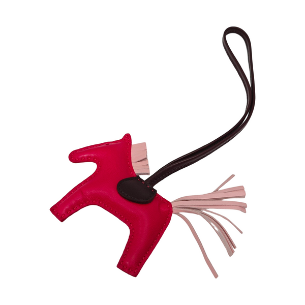 Leather Bag Charm Red