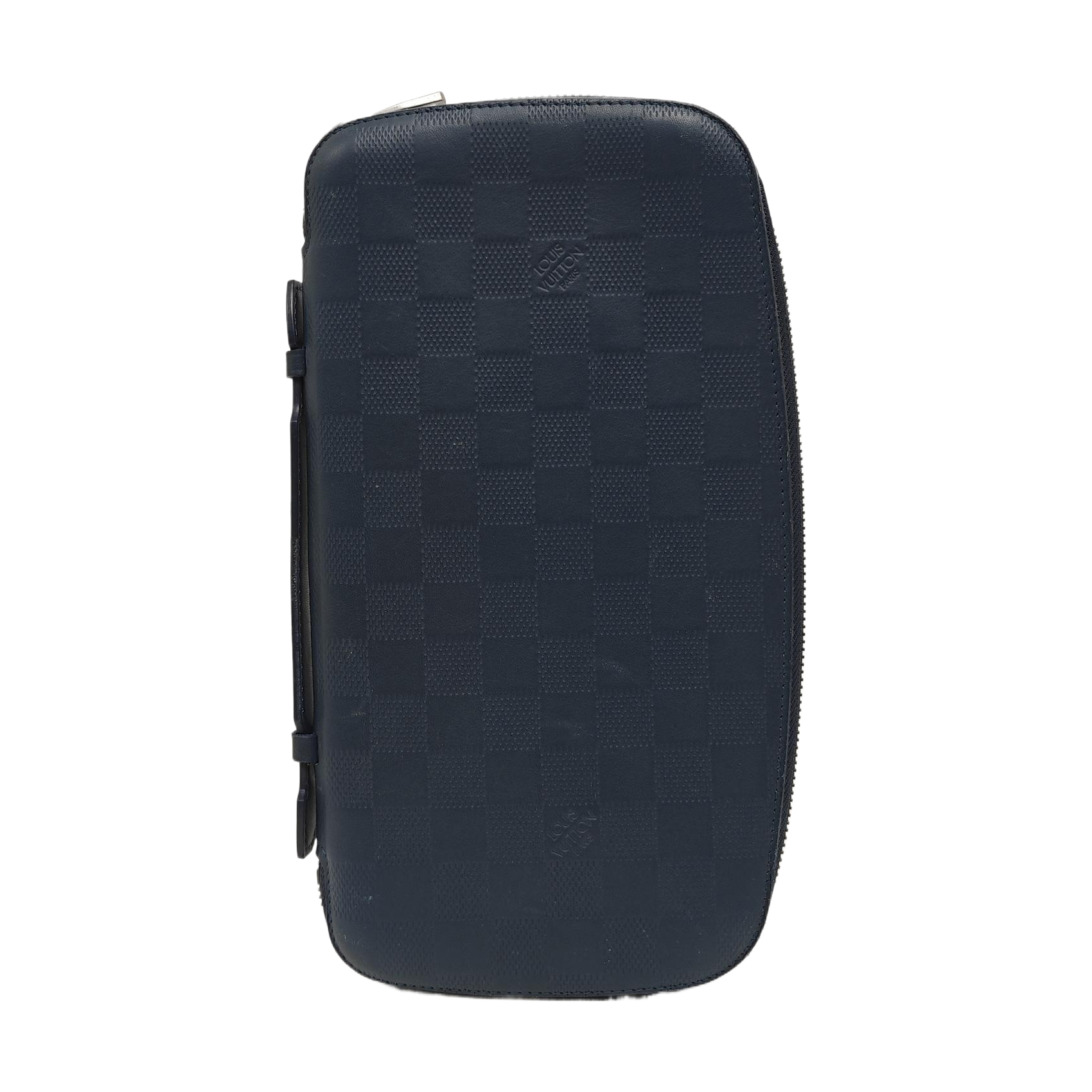ATOLL Damier Calfskin Blue Wallet