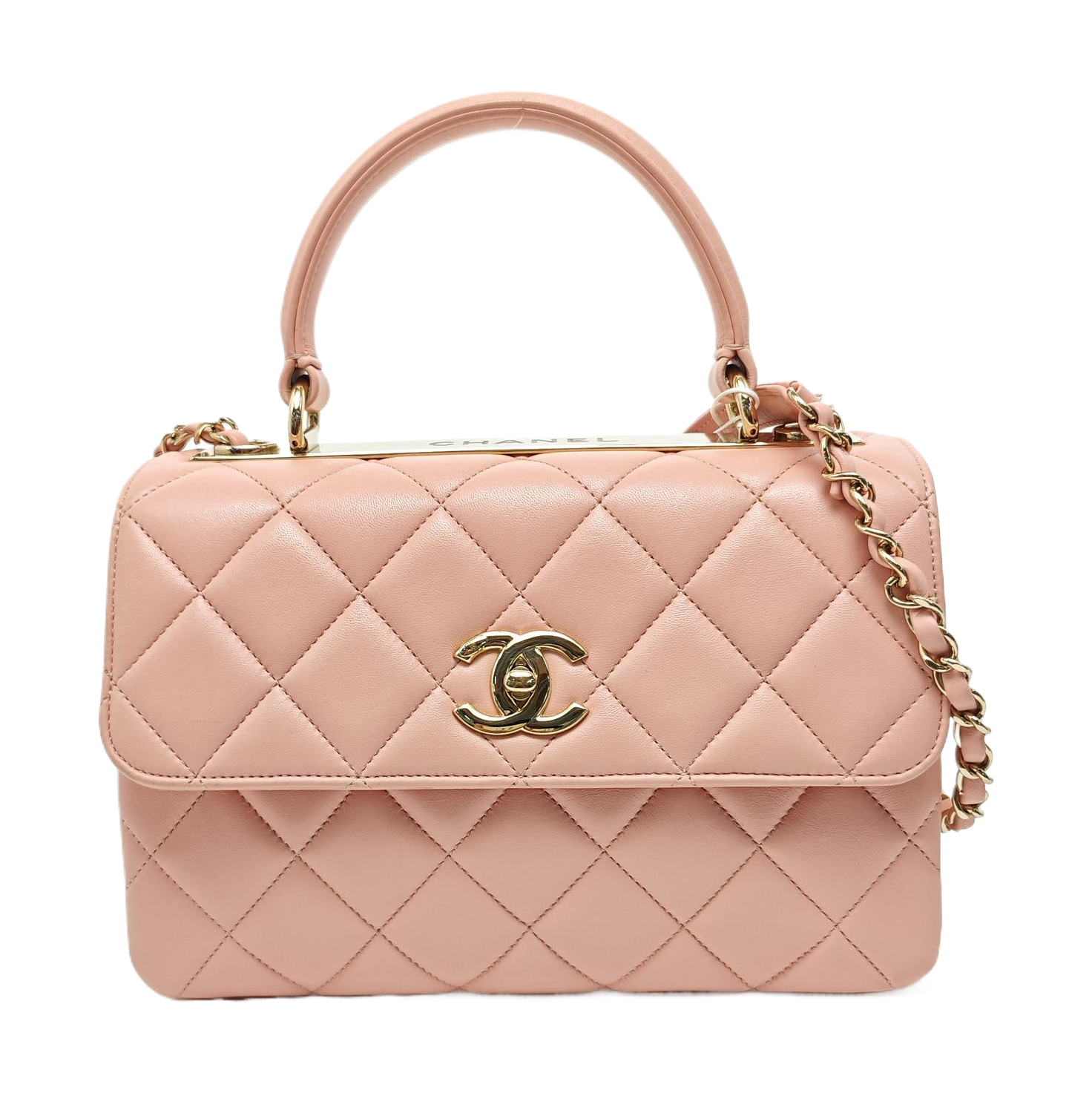 TRENDY CC Small Quilted Lambskin Pink