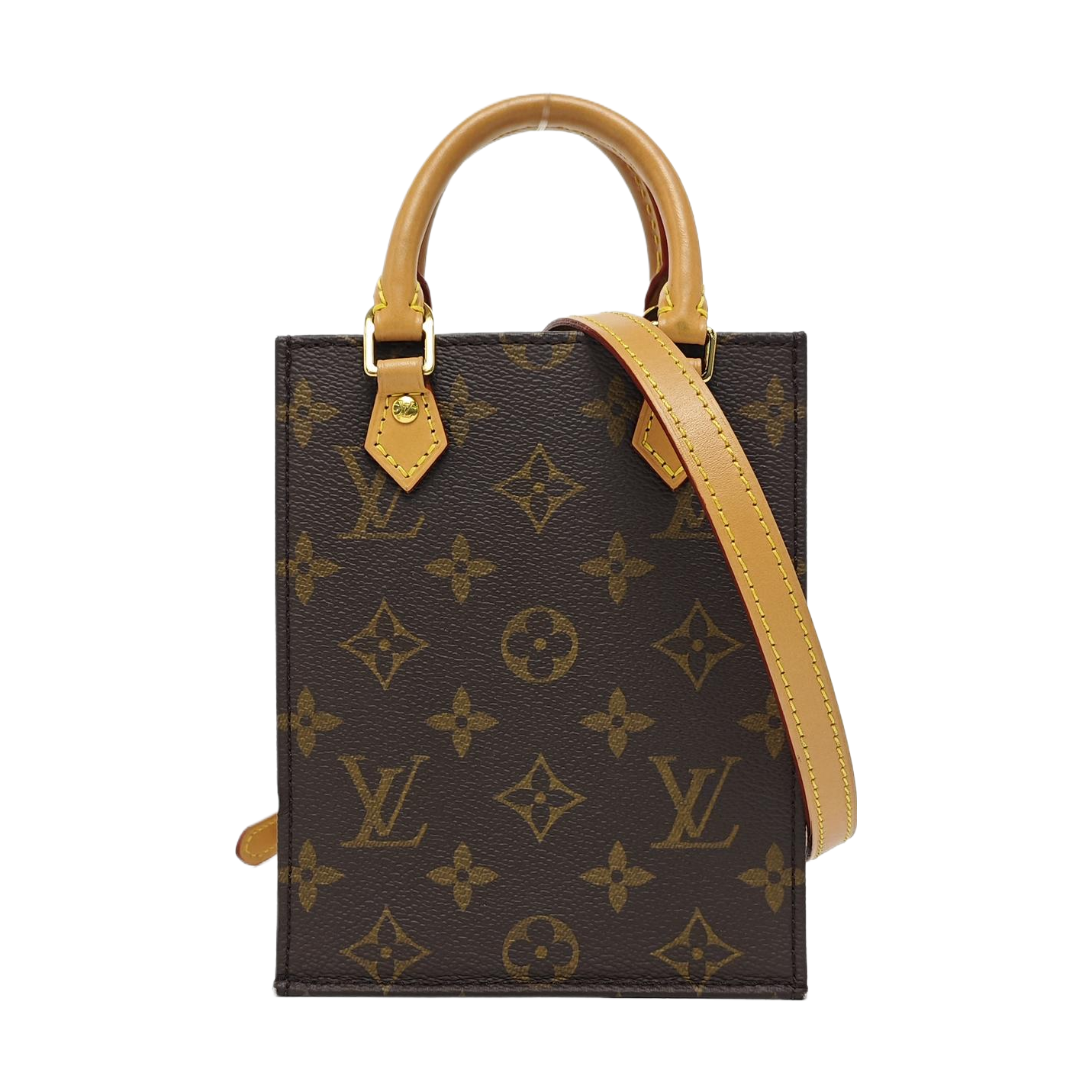SAC PLAT Mini Monogram Coated Canvas Brown