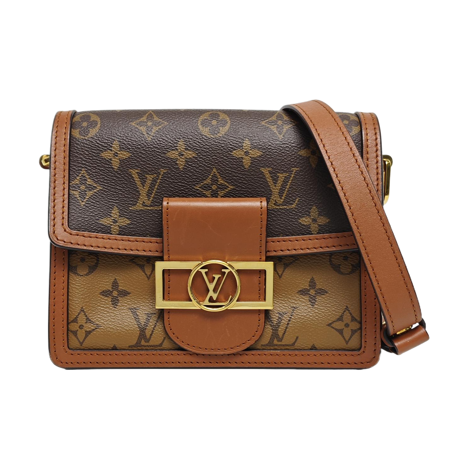 DAUPHINE Mini Monogram Coated Canvas Brown