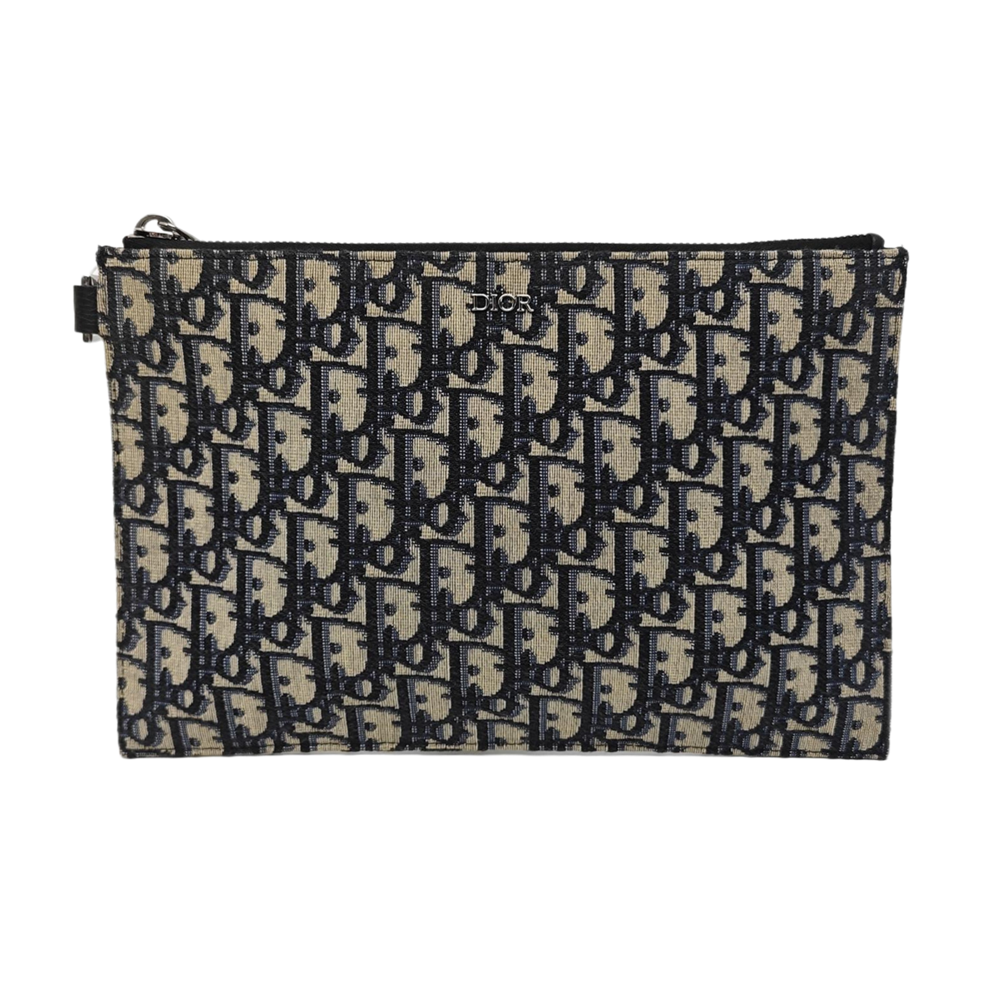 Oblique Canvas Clutch Blue