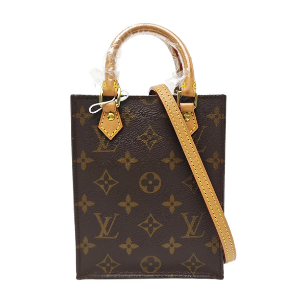 SAC PLAT Mini Monogram Coated Canvas Brown