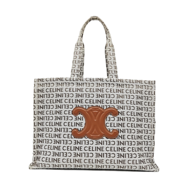 Fabric Top Handle Bag Large Beige