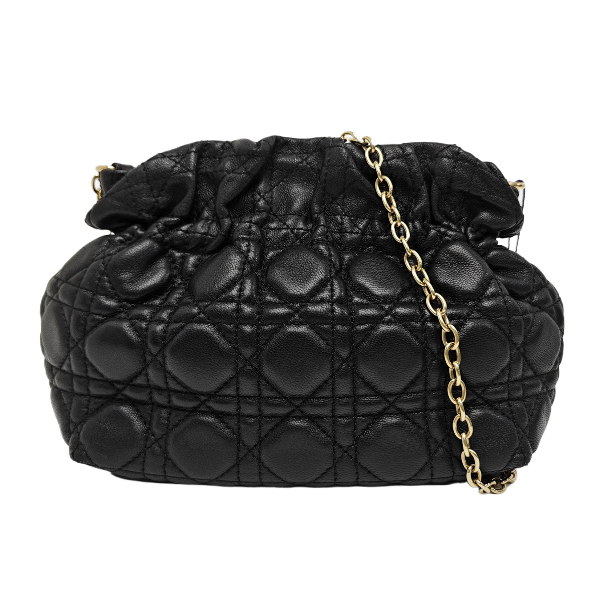 Cannage Lambskin Top Handle Bag Black