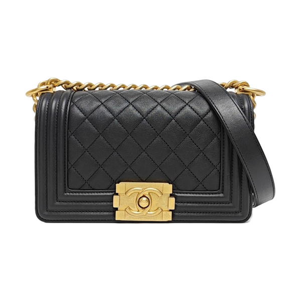 BOY CHANEL Small Quilted Calfskin Black