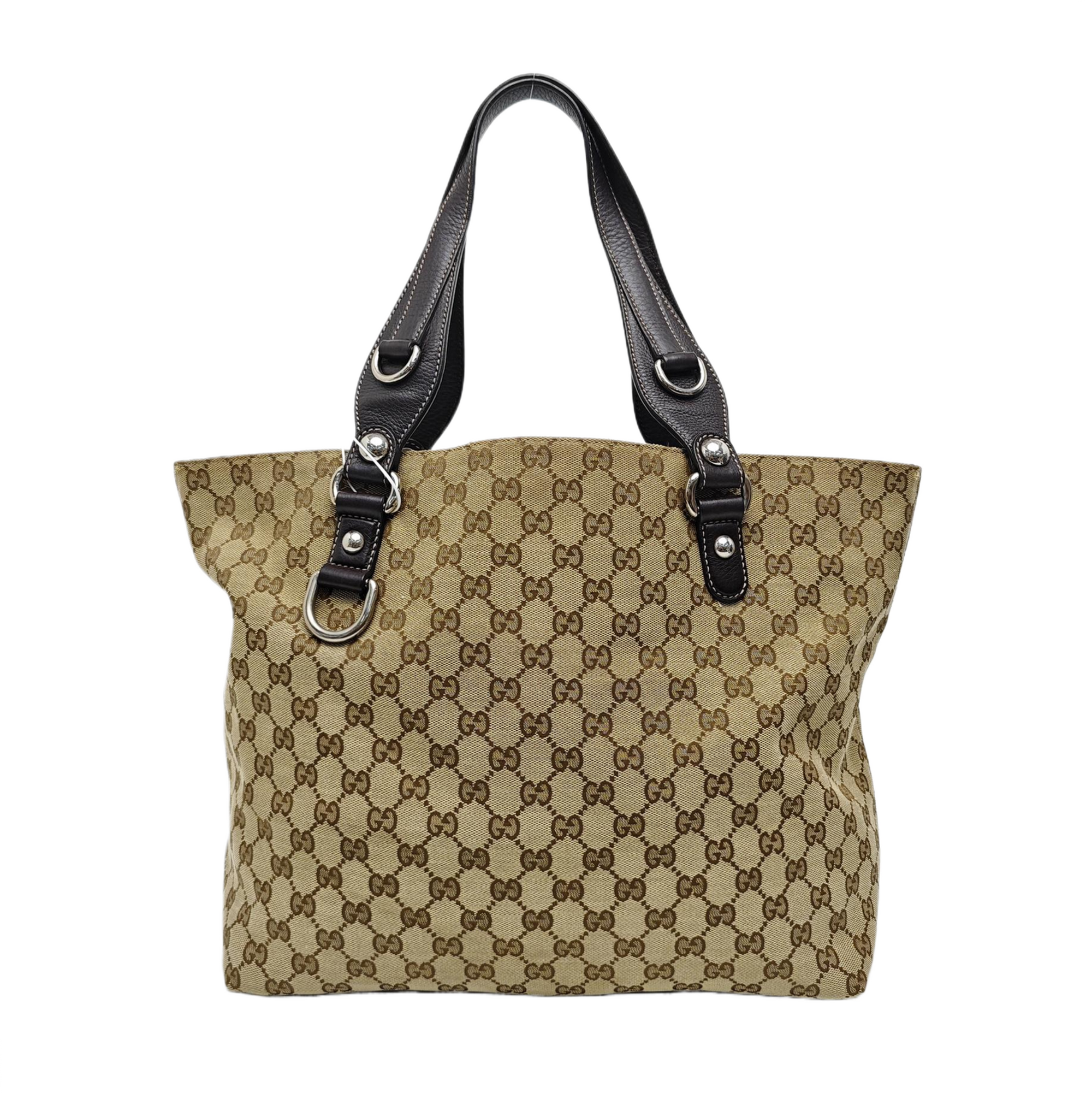Monogram Canvas Tote Bag Beige