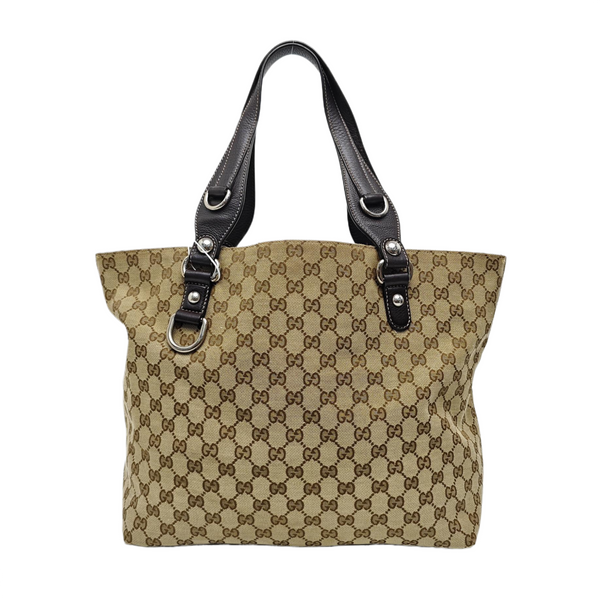 Monogram Canvas Tote Bag Beige