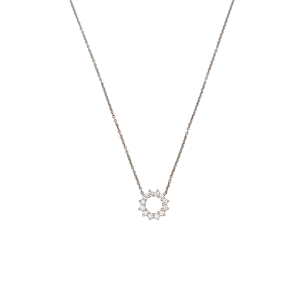 Open Circle Platinum 950 Silver Necklace